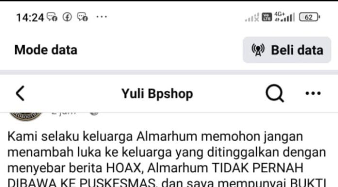 Kasat Narkoba Bungo Sebut Tak Ada Luka Tembak, Pihak Keluarga Sebut Hoax